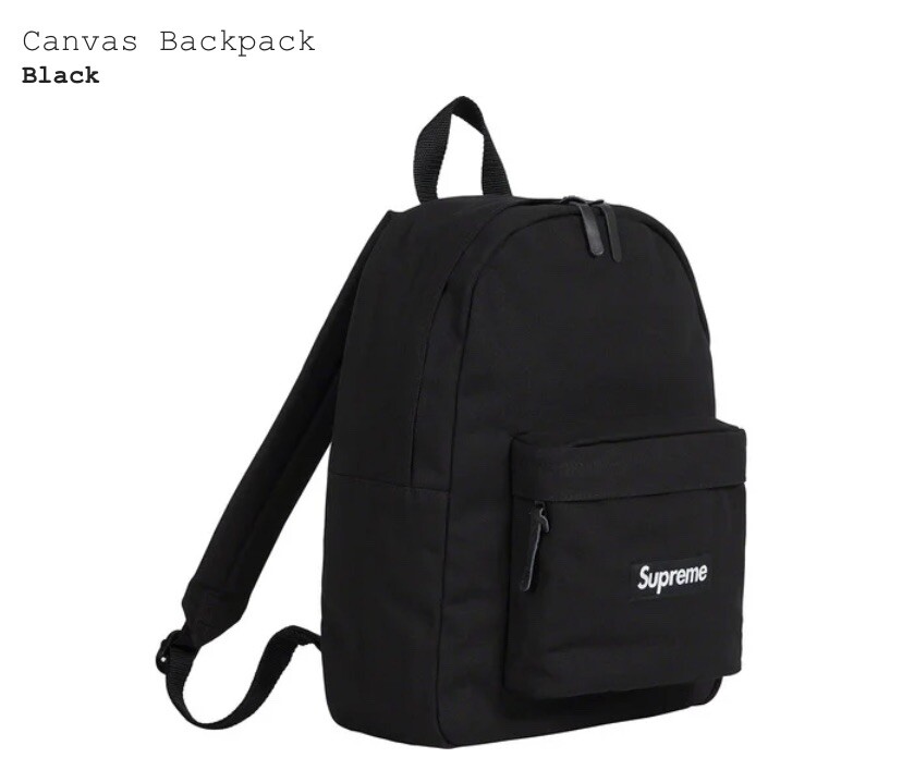 Brand New Supreme Canvas Backpack - Black - Fall/Winter 2021 Brand New Supreme Canvas Backpack - Black - Fall/Winter 2021