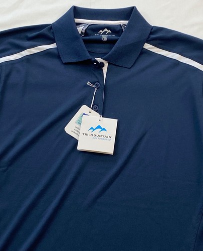 women's Tri Mountain top size XS blue polo collar short sleeve polyester - Picture 4 of 6