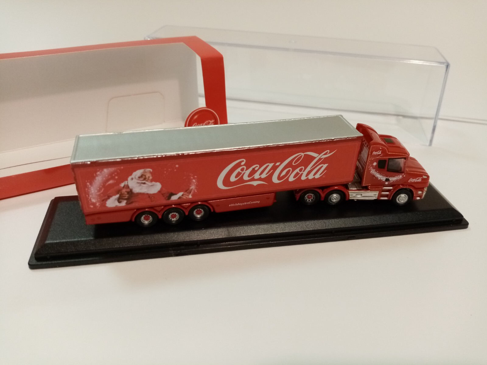 SCANIA T CAB BOX TRAILER COCA COLA cm 12 Oxford  Die Cast Modellino