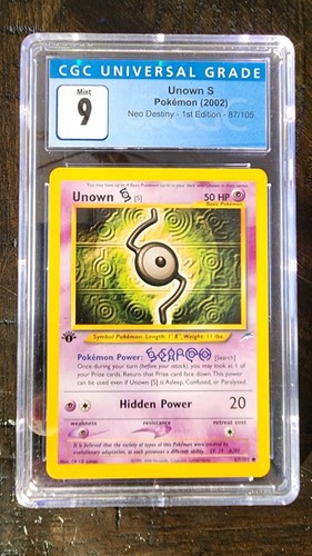 Unown [S] (1st Edition) graded CGC 9 for sale on eBay