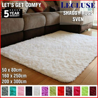 Lecluse Rugs Shaggy Floor Carpets Extra Large Lounge Couch Non Slip ...
