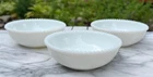 Vintage Fenton Hobnail Small Bowls White Milk Glass USA set of 3