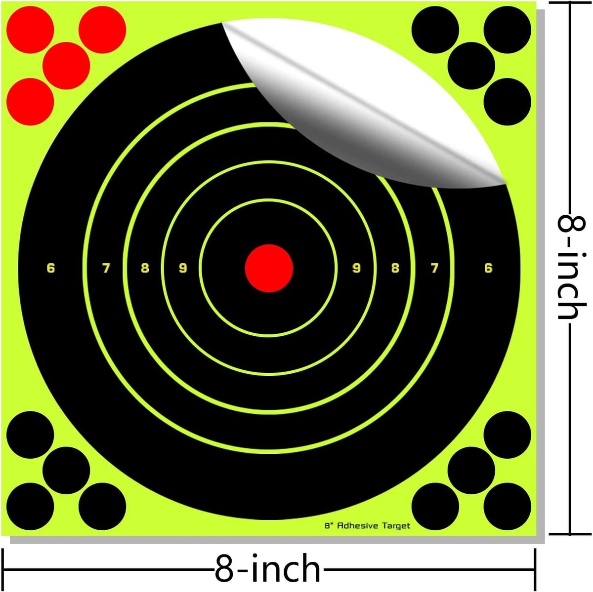 50x 8x8in Shooting Targets Gun Rifle Reactive Practice Non Splatter Paper Target - Foto 3