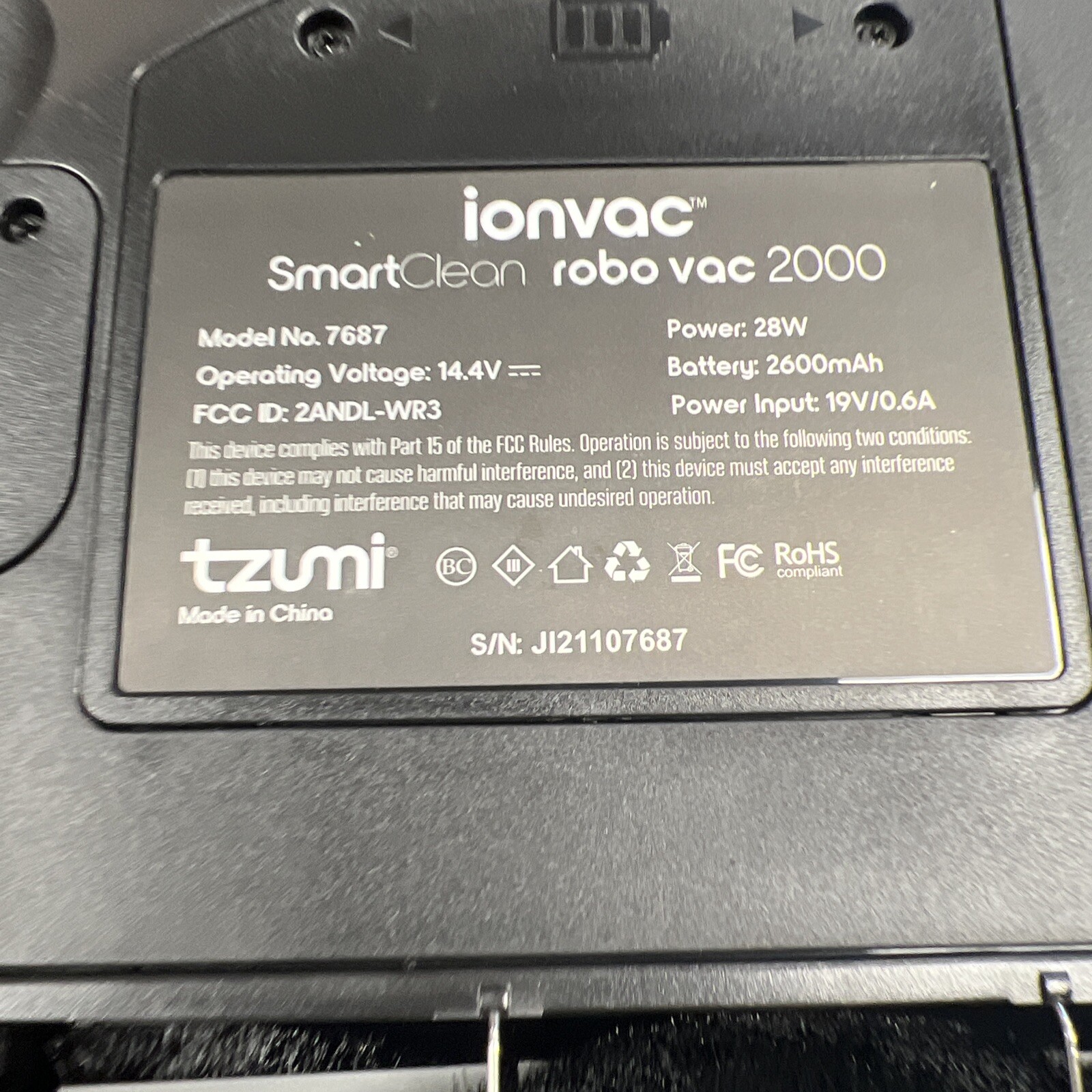 IonVac Smart Clean Robo Vac 2000 Robot Vacuum Cleaner Brand New! OPEN