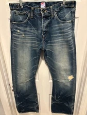 SUPER RARE $879 PRPS JAPAN P29P02BB DARK BURNER GTO SLIM-BOOTCUT JEAN 34 W36X34L