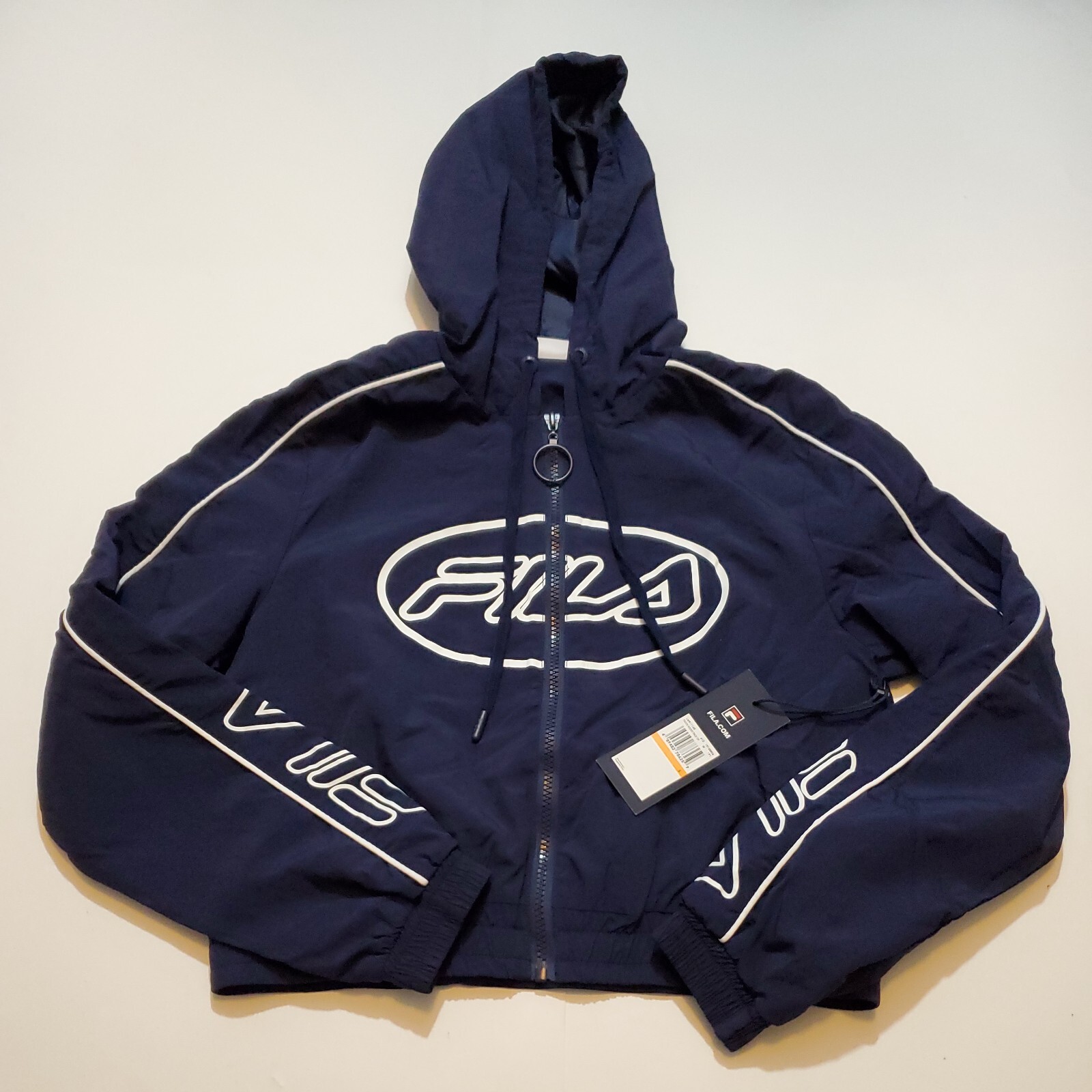 Giacca a vento Fila Paulita nuova con etichetta full zip blu donna piccola nuova con etichette