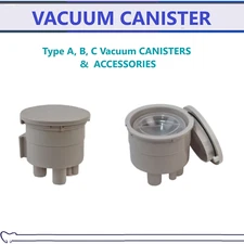 Dental TYPE B VACUUM CANISTER (1⅞"), Beige & CANISTER ACCESSORIES DCI Type