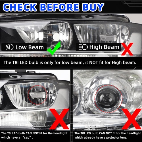 2X H11 Mini Compact LED Projector Lens Headlight Bulbs Low Beam 100W 6000K RHD - Picture 12 of 17