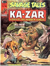 Revista Savage Tales # 6 MUY BUENA CASI COMO NUEVA septiembre 1974 Stan Lee, Adams