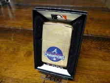 ATLANTA BRAVES WORLD SERIES CHAMPIONS 2021 MLB BRASS ZIPPO LIGHTER MINT IN BOX