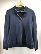 BOSS HUGO BOSS Men's 1/4 Quarter Zip Mock Neck Sweatshirt Sweater Black Size XL