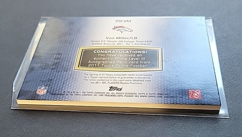 Von Miller 2011 Topps Prime Level III Quad Patch RC Auto #17/25 Rare RPA Rookie - Picture 12 of 14
