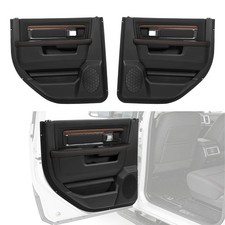 Black Inner Rear Door Panels For 2013-2018 Dodge Ram 1500 2500 3500 Crew Cab
