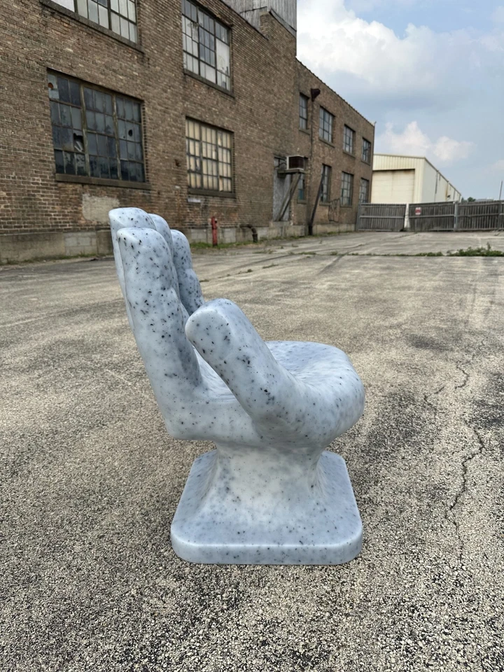 Dalmatian Granite Black & White Left Hand Shaped Chair 32" Adult 70s iCarly - Image 4 of 4