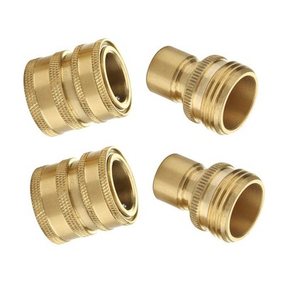 M MINGLE Garden Hose Quick Connect Fitting, Brass