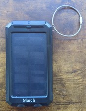 8000mAh Backup Battery, Power Bank, Flashlight, Solar Powered, USB-A