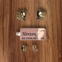 Ohrstecker Herzengel Ohrstecker Silber 925 Vergoldet