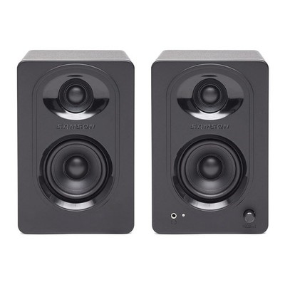 ''Powered Studio Monitors Pair - High-Quality Sound for Music Production''