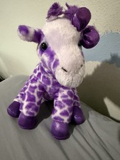 Aurora GIRAFFE Girlz Nation 12" Plush Purple Shimmer Bow Feet Stuffed Animal