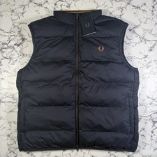 FRED PERRY Mens Navy Blue Insulated Gilet SIZE XL BNWT J8522 608 Padded