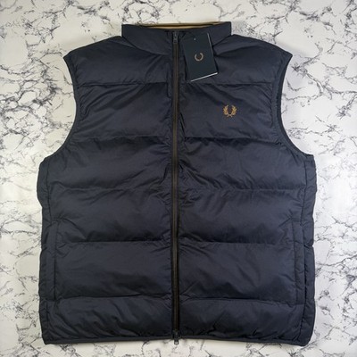 FRED PERRY Mens Navy Blue Insulated Gilet SIZE XL BNWT J8522 608 Padded