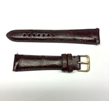 20mm Brown Genuine Crocodile Watch Band - USA