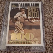 1995 Topps Babe Ruth 100th Birthday Missing Logo Error Baseball Card #3 Yankees