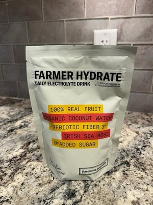 Farmer Hydrate Electrolyte Powder Raspberry Lemonade Coconut Water Sea Moss