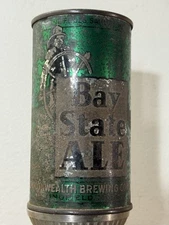 Rare Commonwealth Brewing Bay State Ale Instructional Flat Top Beer Can Green MA