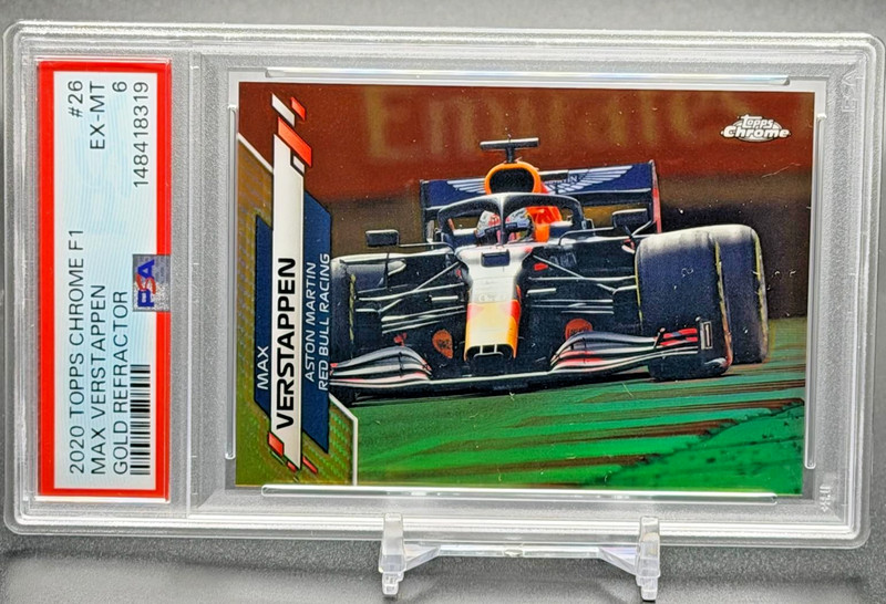 MAX VERSTAPPEN PSA 6 2020 TOPPS CHROME FORMULA 1 F1 #26 GOLD REFRACTOR RC 36/50