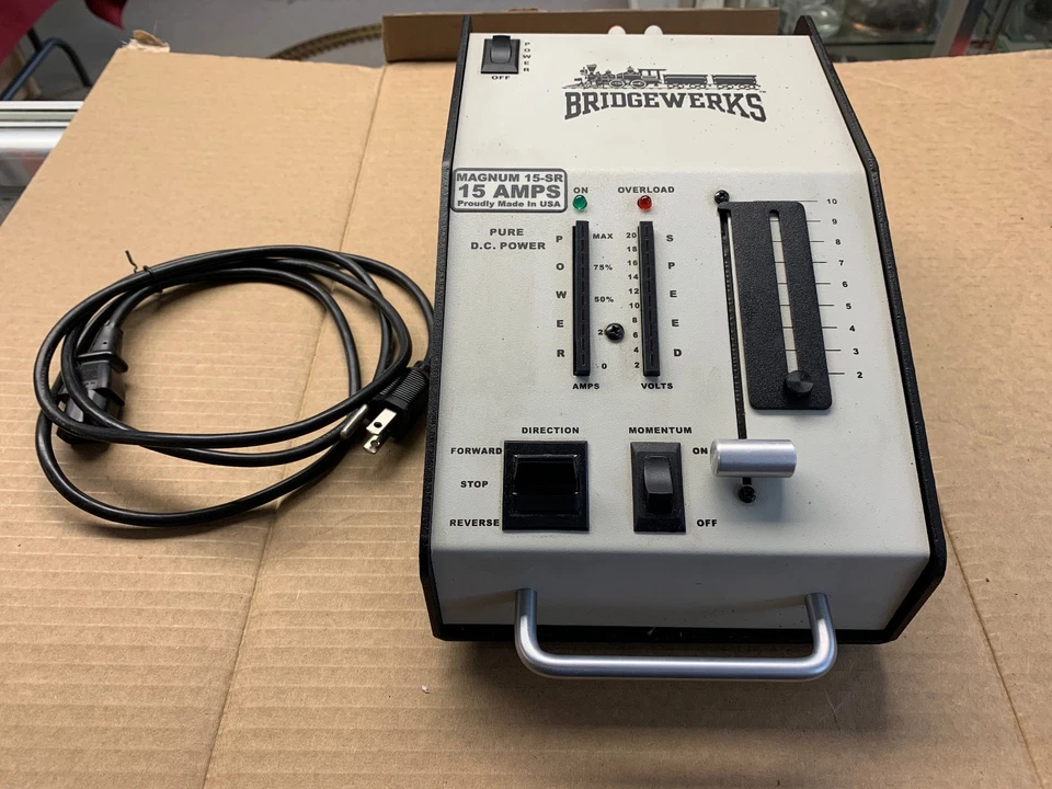 BRIDGEWERKS MAGNUM 15-SR CONTROLLER VERSORGT ALLE DC-ZÜGE G HO ON30 KOSTENLOSER VERSAND