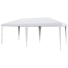 Outsunny Gazebo Pieghevole Pop-up da Giardino 6x3m con Sacca di Trasporto Bianco