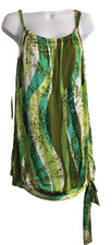 VTG Y2K Jodi Kristopher Mini Dress Womens Sz M Green Silky Fairycore Made in USA