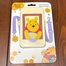 Disney Winnie the Pooh Cartoon Patterned Crossbody Phone Bag w/ Adjustable Strap