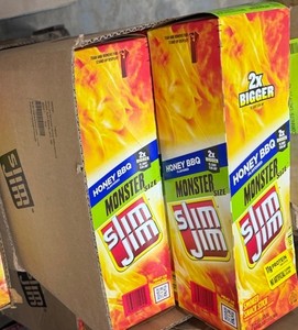 Full Box 18x Sticks Slim Jim Honey BBQ Barbecue Monster Snack Sticks | 1.94oz NR