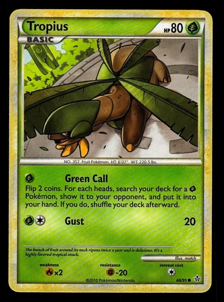 LP Tropius 66/95 HGSS Unleashed Pokemon 2010 Illus 'match'