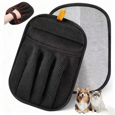 Amouy Pet Hair Removal Glove for Cats & Dogs, 2 PCS Upgraded 2 pack, Black