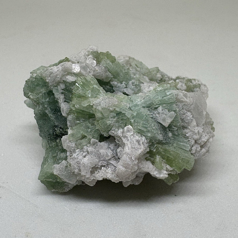 Green Tourmaline Crystal Specimen with Mica Cluster  Mineral 