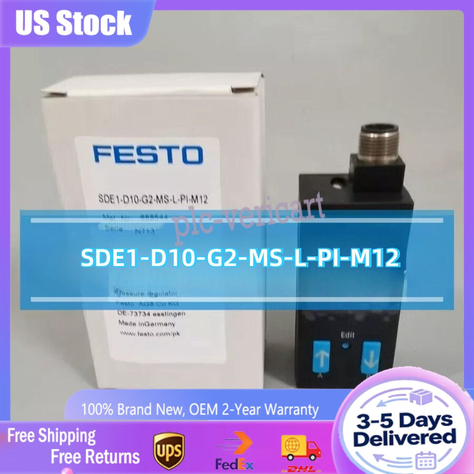 New SDE1-D10-G2-MS-L-PI-M12. FESTO 688544 Pressure switchFast Shipping