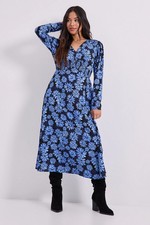 Dorothy Perkins Blue Midi Dress Womens Daywear Dresses
