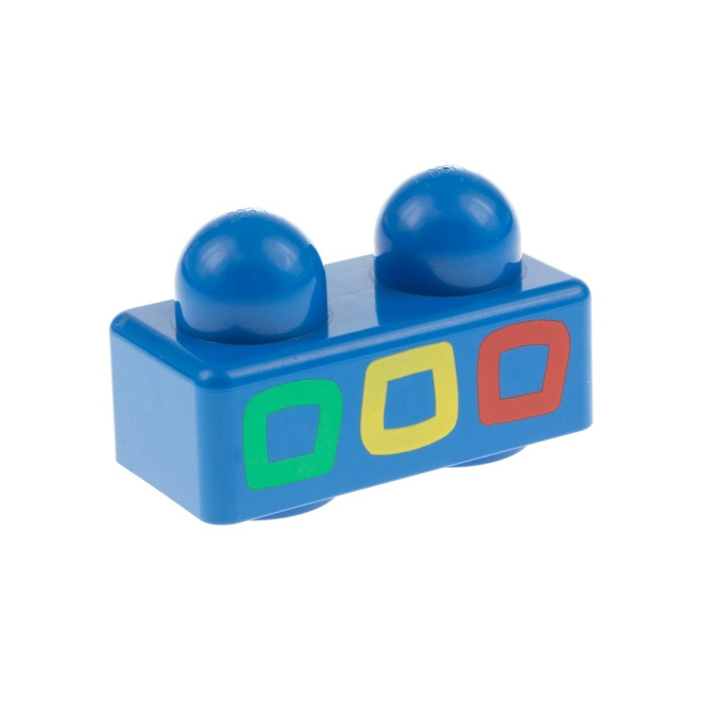 1x LEGO Duplo Primo Module 1x2x1 Blue Green Yellow Red Squares Baby 31001px3