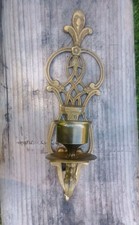 Vintage Solid Brass Wall Sconce Candle Holders Ornate Antique Style