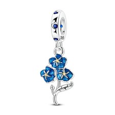 MULA 925 Stering Silber DIY Charm Blau AAA CZ Blumen Anhänger für Frauen Armband