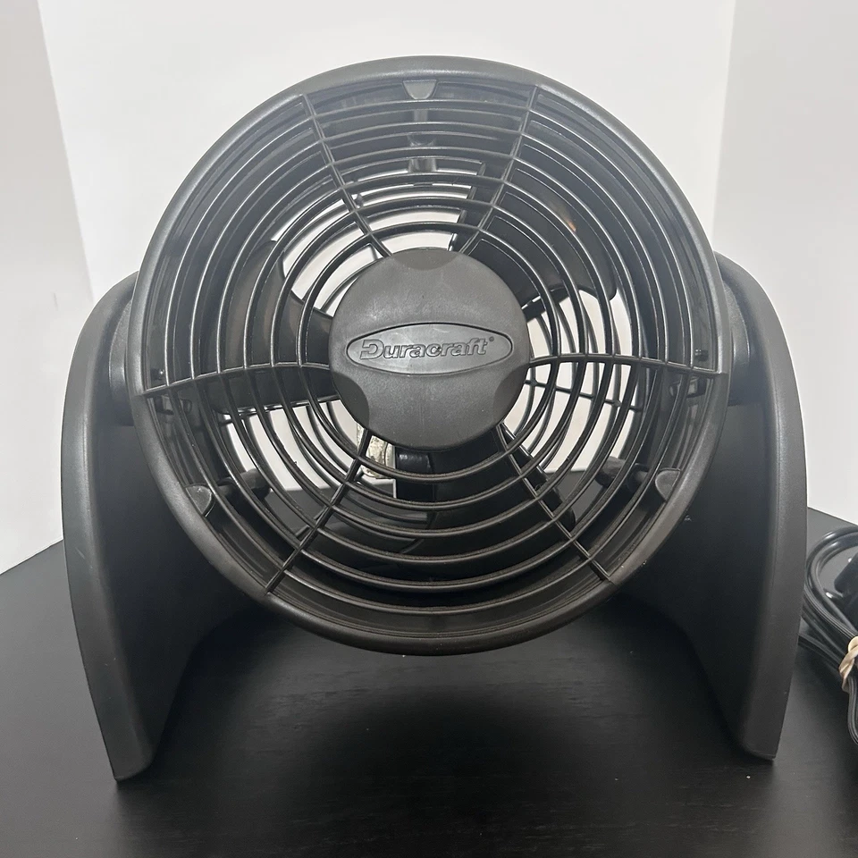 Duracraft Fan Personal 2 Speed Desk Table Black Adjustable Long Cord - Image 3 of 4
