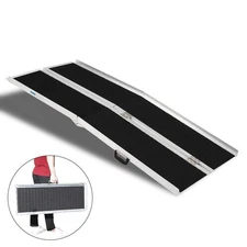 6' Aluminum Multi-Folding Wheelchair Ramp Portable Anti-Slip for Home Steps