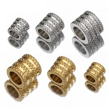 20pcs Stainless Steel Spacer Beads Large Hole Loose Charms Bracelet Jewelry DIY