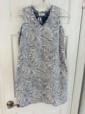 Koala Bay Womens S Blue Tropical Sleeveless Tunic Shift Dress Beach Cover Up