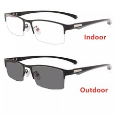 Photochromic Gunmetal Progressive Multifocal Reading Glasses Anti-blue Magnifier