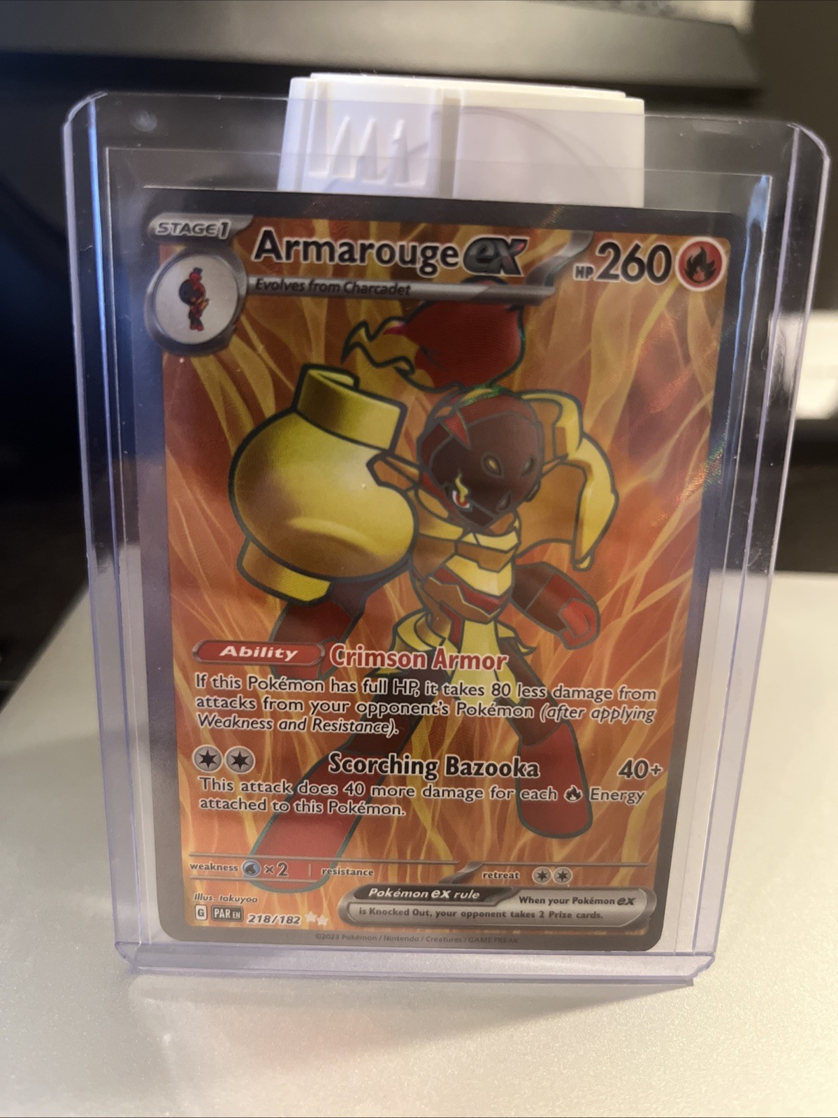 Pokémon TCG Armarouge EX 218/182 Full Art Paradox Rift Mint Condition