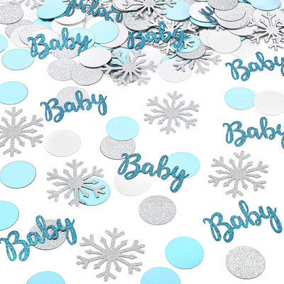 300 Pcs Glitter Snowflake Confetti Decorations Baby Its Cold outside Baby Shower